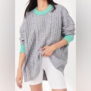 NWT Free People Olympia Tunic Top Sweater Gray Size Medium